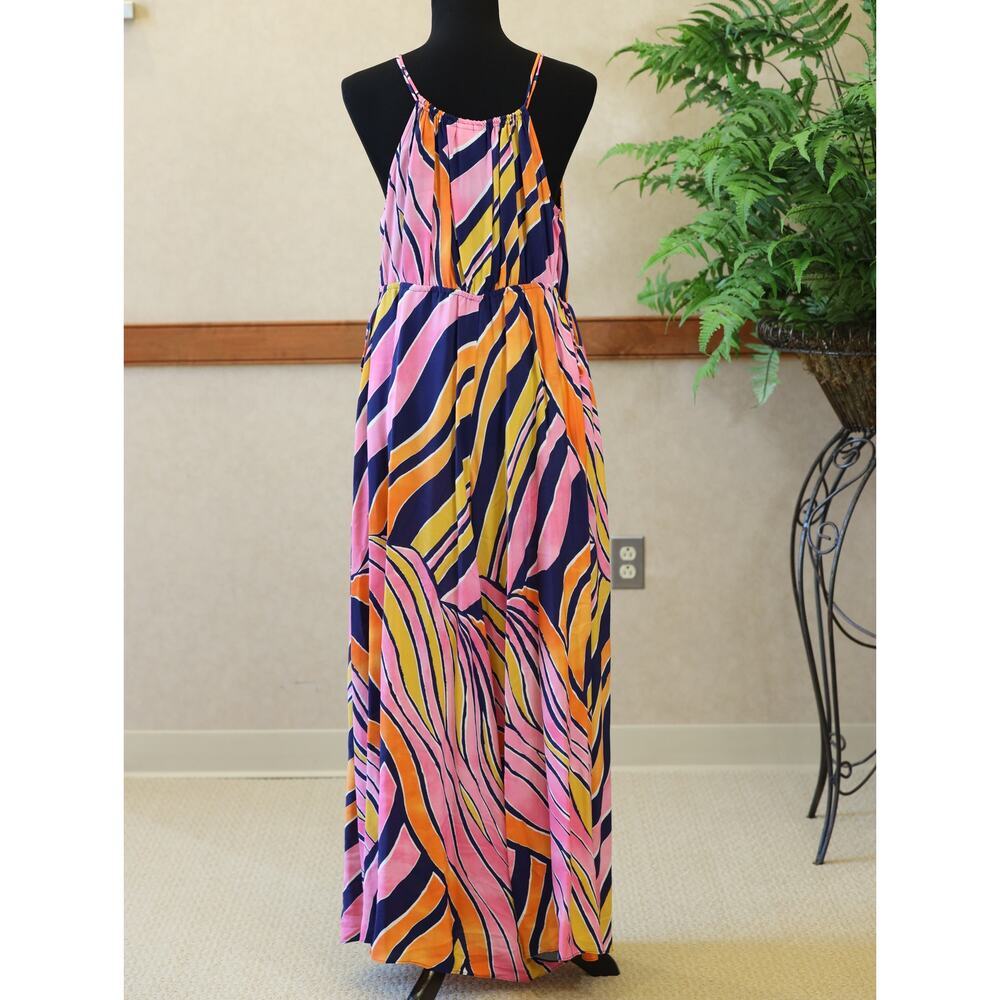 Maeve Anthro Wide Leg Jumpsuit Romper Pink Orange Palazzo Coastal Boho New - Picture 8 of 16